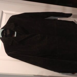 Black suede leather jacket